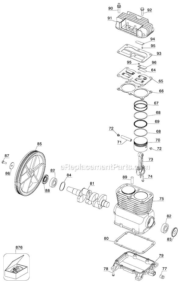 Page A Diagram and Parts List for 919-19541 Type 2 Black and Decker Compressor